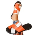 thumbnail image 4 of Xdegoge Flat Sandals for Women Crisscross Multi Tone Straps Toe Loop Slides Summer Beach Fashion Slipper Casual Outdoor Open Toe Minimalist Lightweight Footwear, 4 of 6