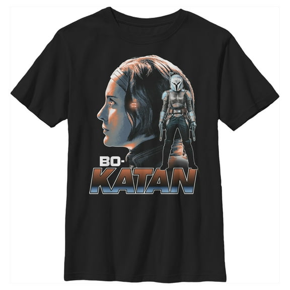 Boy's Star Wars: The Mandalorian Bo-Katan Portrait Graphic Tee Black Large