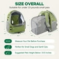 thumbnail image 5 of Cat Backpack Carrier, Bubble Expandable Cat Carrier for Cats or Small Dogs up to 15lbs, Airline-Approved, Large Space & Breathable Pet Backpack for Traveling, Hiking(Square Expandable, Green), 5 of 18