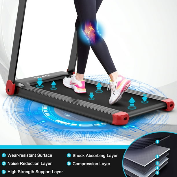 Gymax Electric Folding Treadmill Portable Cardio Running Machine w APP Control Red