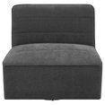 thumbnail image 2 of Benjara Suri 38" Swivel Armless Chair- Horizontal Stitching- Gray Boucle, 2 of 5