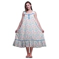 thumbnail image 1 of Bimba Chemises de Nuit en Coton Bleu Moyen à Imprimé Floral pour Femmes, Robe Sans Manches, Tenue de Nuit, Robe Maxi, XX-Grand, 1 of 6