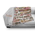 thumbnail image 3 of Nautical Soft Flannel Fleece Throw Blanket, Fish Flock Facing Others Design Seashore Print in Soft Pastel Color Tones, Cozy Plush for Indoor and Outdoor Use, 70" x 90", Multicolor, by Ambesonne, 3 of 6
