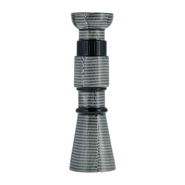 Sagebrook Home Ceramic 15"dotted Pillar Candle Holder, Navy Blue/cotton