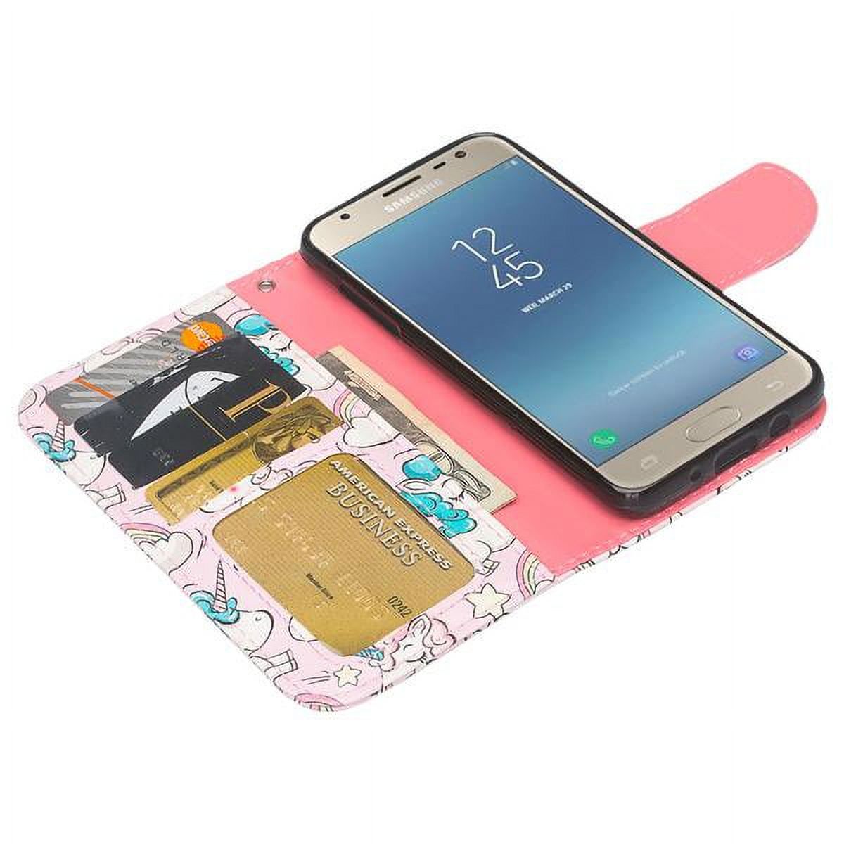 For Tracfone/StraightTalk For Samsung Galaxy J3 Orbit (S367VL) Case Pu Leather Flip Wallet Case [ID&Credit Card Slots] Phone Cases - Multi Unicorn - image 5 of 5