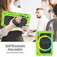 thumbnail image 2 of Case for Samsung Galaxy Tab S10 Lite/S10 FE/S9 FE 10.9 Inch with Screen Protector, 360 Degree Rotating Kickstand Hand Strap Heavy Duty Shockproof Cover with Shoulder Strap, Lime, 2 of 7