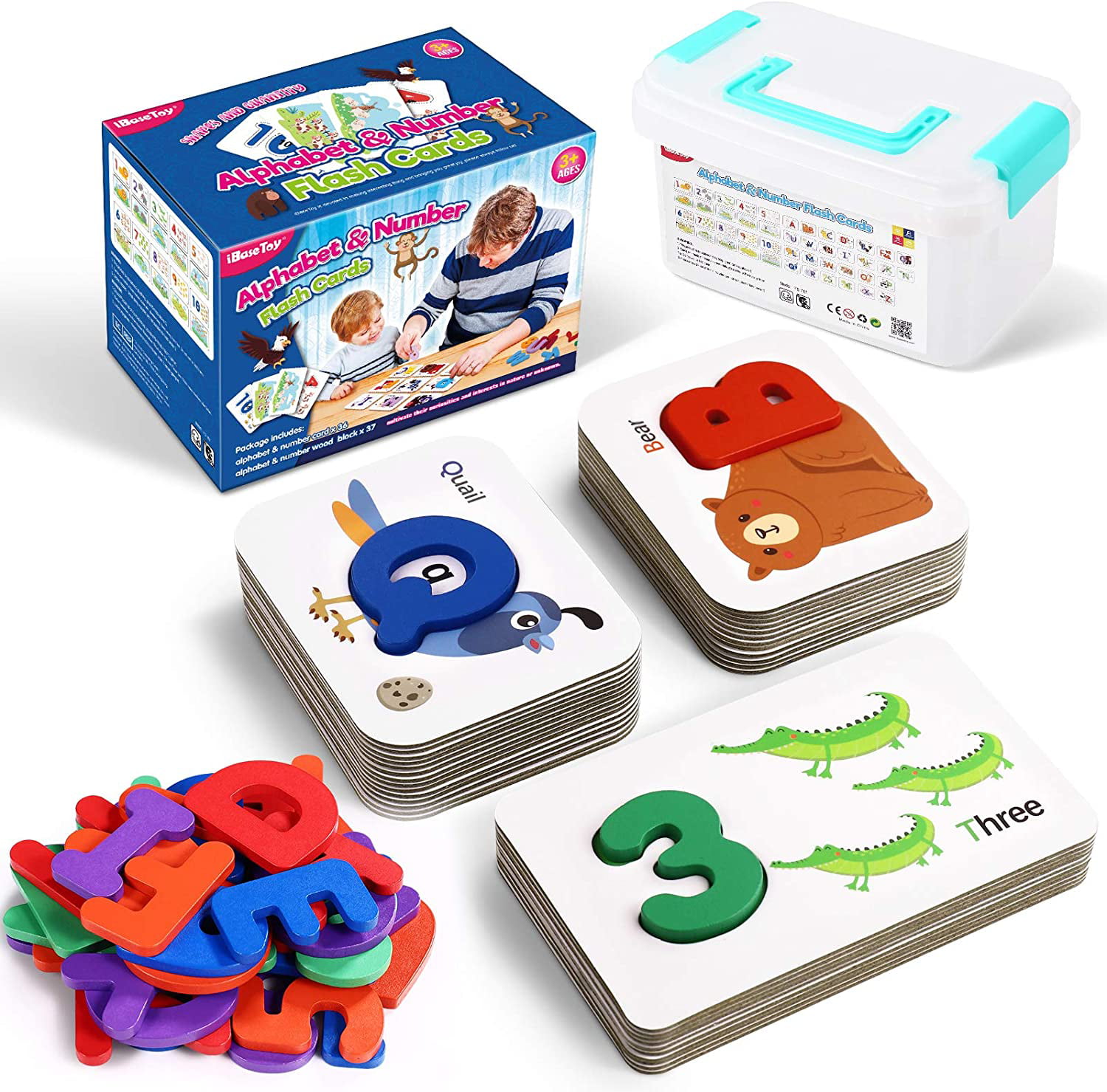 Kid Math Counting Flash Card Number Alphabet Learning Toy Count Stick Match Game 