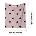 thumbnail image 3 of CASAFUN Throw Blanket Cute Heart Pattern Fleece Blanket for Home Bed Couch Sofa Valentine Day Gift Flannel Blanket Cartoon Love Geometric Love Heart Lightweight Cozy Plush Bed Blanket, 3 of 6