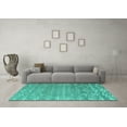 thumbnail image 3 of Ahgly Company Indoor Rectangle Abstract Turquoise Blue Modern Area Rugs, 2' x 4', 3 of 4
