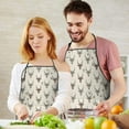 thumbnail image 5 of Beige Antelope Head Pattern Apron-Garden Aprons for Women with Pockets-Cotton Linen Waterproof Kitchen Cooking Gardening Aprons Adjustable for Kitchen,Cooking,BBQ and Salon 33x27 Inch, 5 of 7