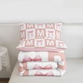 thumbnail image 5 of Erosebridal Kids Cute Pink Bowknot Queen Comforter Set,Initial Alphabet M Bedding Comforter Set For Girls,Reversible pink,3 Pieces, 5 of 7