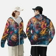 thumbnail image 4 of Gaeub Vibrant Rooster Painting Men's and Women's UPF 50+ Long-Sleeved Sun Protection Clothing, Fishing Shirt Long Sleeve Zip-3X-Large, 4 of 7