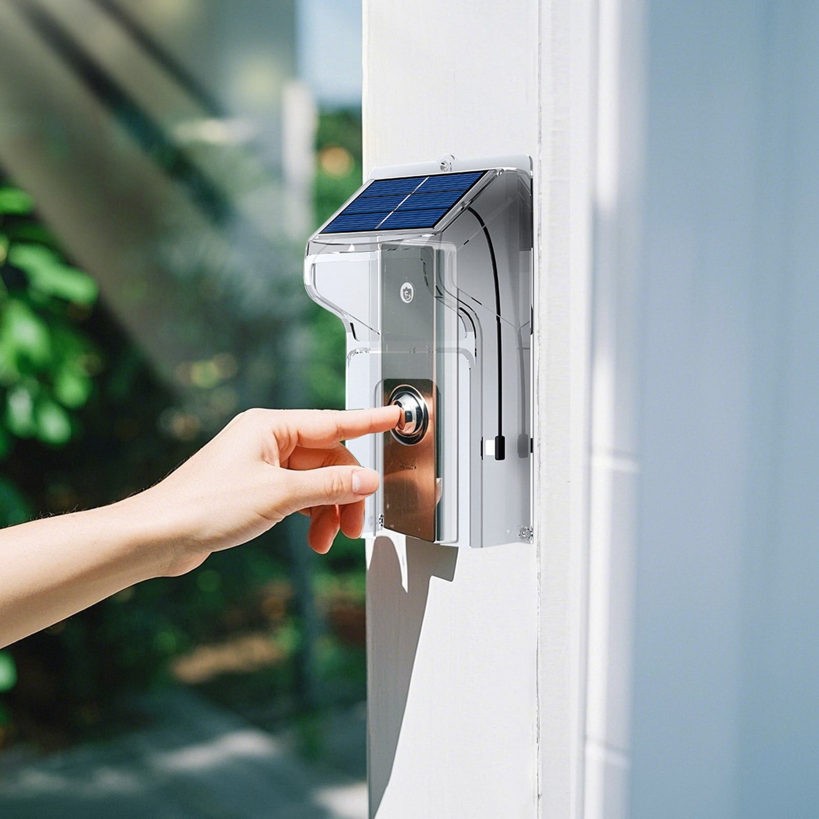 Solar Powered Wireless Doorbell with Camera 1080p HD Video Motion Detection Night Vision,Front Door Camera 2 Way Audio Weatherproof Smart Home Security No Wiring Needed