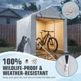 thumbnail image 5 of Homall Outdoor Storage Shed 5x7x5.5 ft Metal Carport with Durable Oxford Fabric Cover and Roll-Up Zipper Door, Water-Resistant Outdoor Storage shelter for Bike, Motorcycle, Garden Tools, Silver, 5 of 7