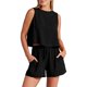 thumbnail image 1 of Conjuntos de verano de 2 piezas, conjunto de top sin mangas y pantalones cortos para mujer, estética elegante, 1 of 2