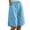 Sky Blue #711, variant on Bovemsi Thigh Society Cooling Shorts for Women Cotton Linen Loose Fit Knee Length Casual Wide Leg Elastic Waist Workout Shorts Casual