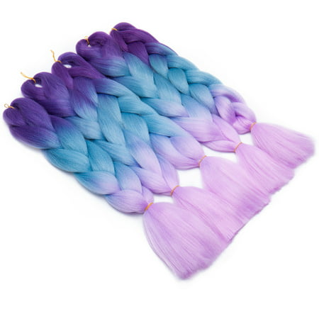 S-noilite Jumbo Braiding Hair Extensions High Temperature Kanekalon Synthetic Ombre Twist Hair Multiple Tone Colored Jumbo Braiding Hair ,dark (Best Way To Transition From Colored Hair To Gray)
