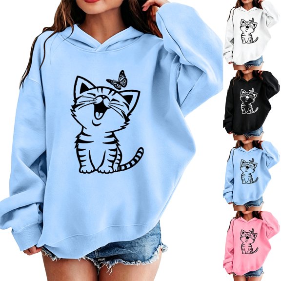 Shadoumai Kids Girls Fashion Long Sleeve Pullover Hooded Sweatshirt Lightweight Casual Warm Autumn Daily Outer Wear Top, Girls Autumn Fashion Pullover Hoodie