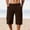 Brown, variant on CIAKGIAF Capris for Men Casual Drawstring, Elastic Waist with Pockets Sporty 7/8 Length Pants Black L