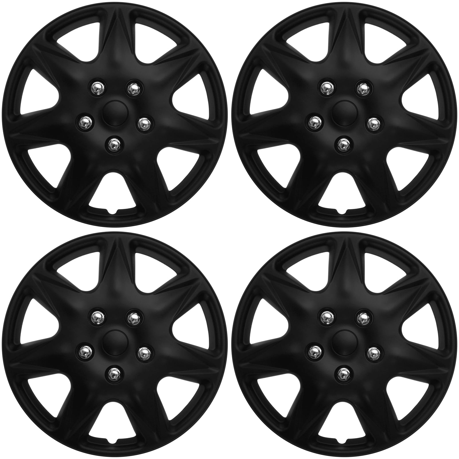 Cover Trend Set of 4 , ONLY FITS 17 inch wheels that take hubcaps Matte Black Hub Caps Wheel Covers 