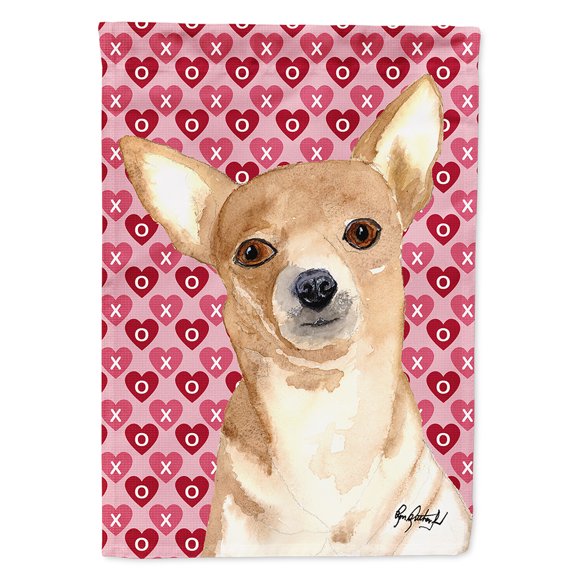 Carolines Treasures RDR3014-FLAG-PARENT Chihuahua Love and Hearts Flag RDR3014GF multicolor