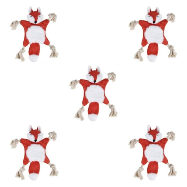 jesticaly Easy To Clean Plush Dog Toy Made Of Durable Polyester Made Of Polyester Squeaky Dog Soft Toy Pet Toy fox 5Set