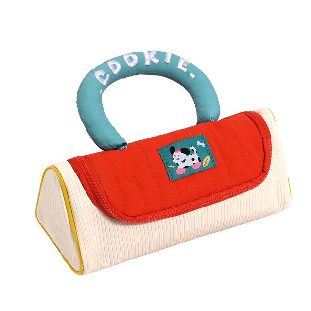 Estuche para lápices de tela acolchada con diseño de perro de gran capacidad