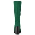thumbnail image 4 of Unique Bargains Bottes à Talon Bloc Mi-Mollet pour Femmes Vert US 10, 4 of 8