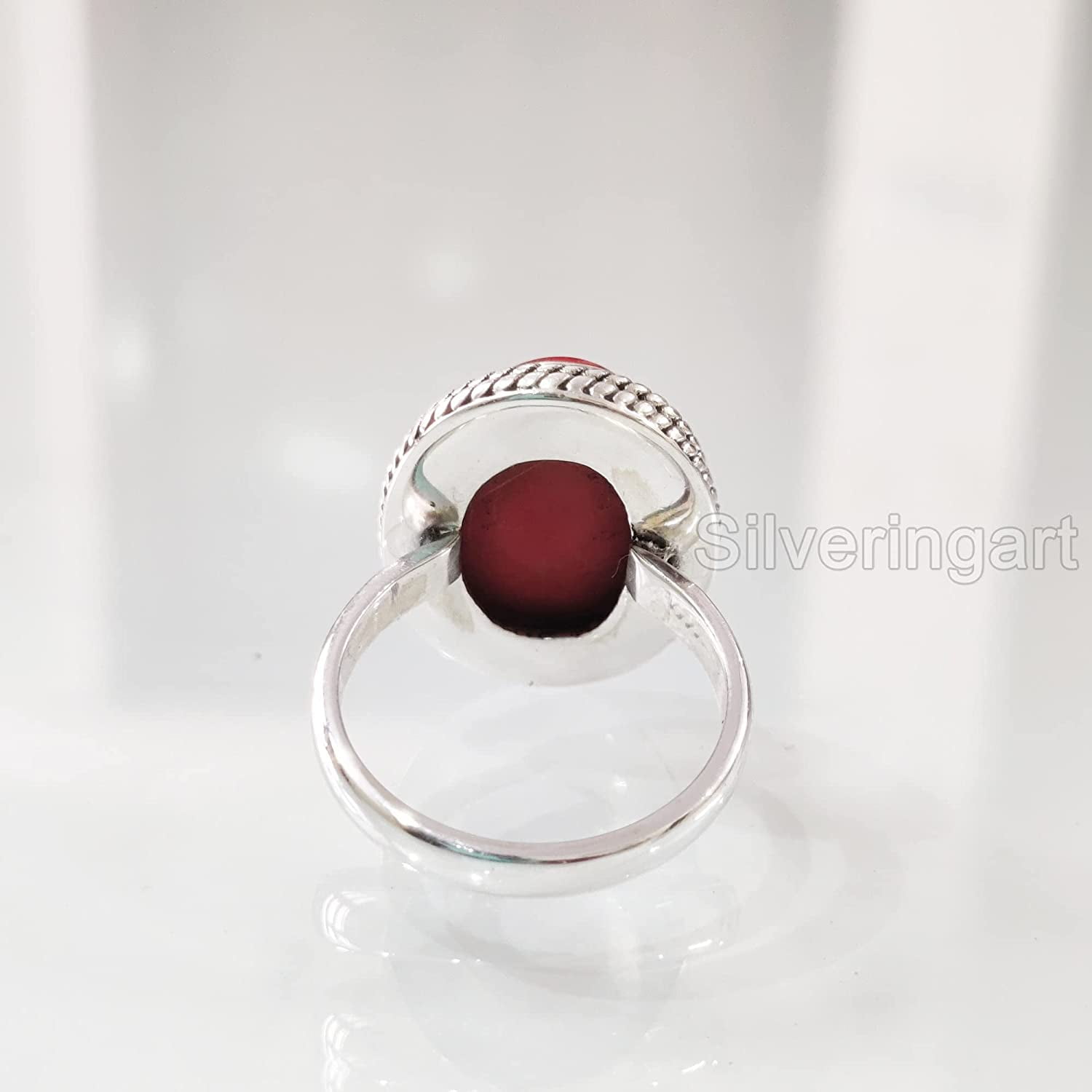5.25 Ratti Red Coral Ring ADJUSTABLE| Moonga Ring Original Best Quality  Moonga Ring| Pure