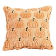 thumbnail image 3 of Fall Pumpkin Throw Pillow 18 X 18 Inch Soft Plush Faux Fuzzy Cushion, Embossed Thanksgiving Decorative Pillow for Couch Bedroom Living Room Autumn Home, 3 of 8