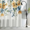 thumbnail image 2 of Blue Yellow Spring Floral Shower Curtain Set, Waterproof Shower Curtains for Bathroom, Watercolor Botanical Summer Washable Fabric Cloth Bath Curtain for Bathtub Decoration with Hooks 60x72 Inches, 2 of 9