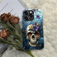 thumbnail image 5 of Case for iPhone 15 Pro Max, Stained Glass Dark Gothic Skeleton Floral Design Hybrid Dual Protection Soft TPU Hard PC Shockproof Anti-Scratch Cover Men Women Stylish Protective Phone Case, 5 of 7