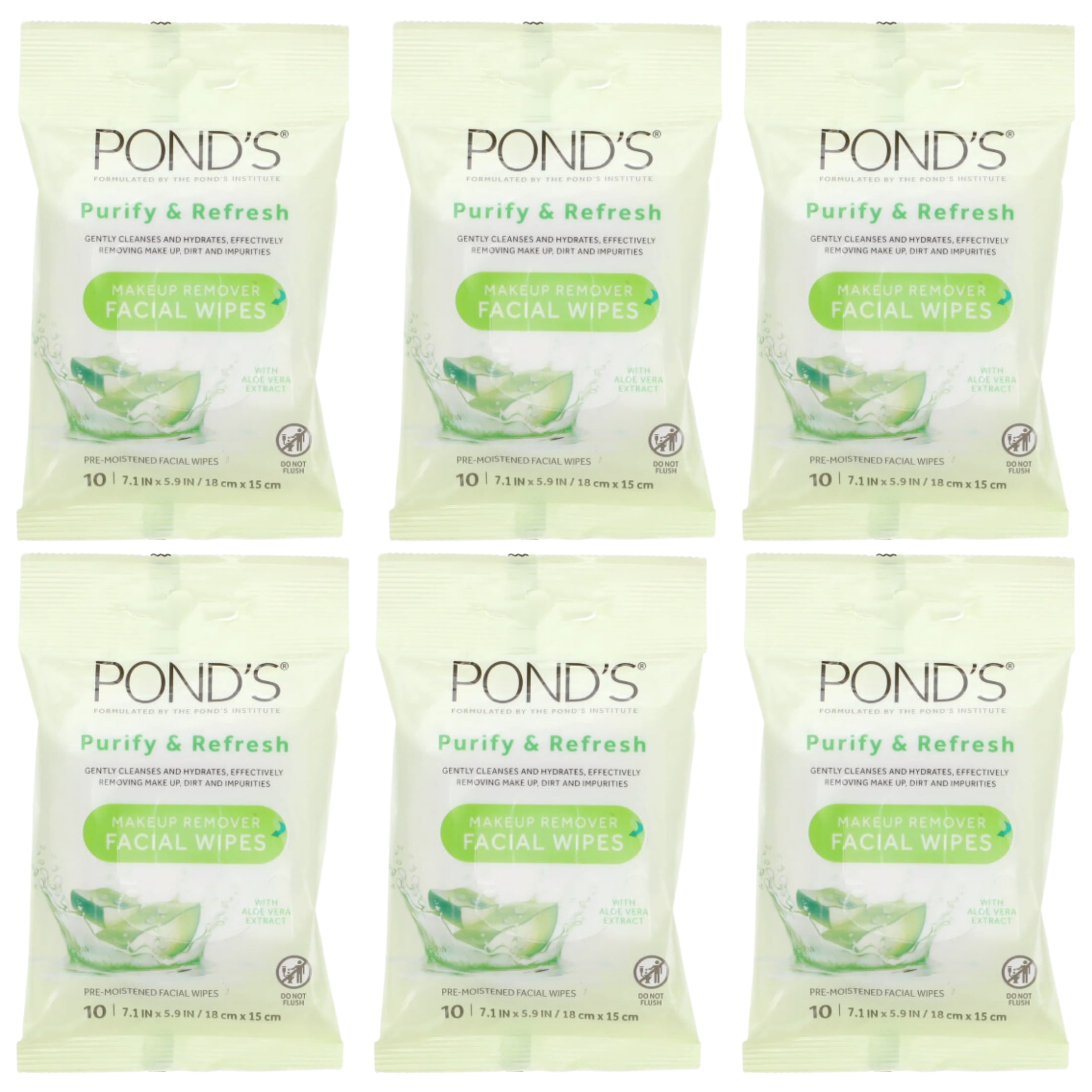 KRE Pond's Makeup Remover Facial Wipe 10 Wipes Facial Cleaning Aloe
