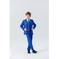 thumbnail image 3 of Wehilion Boy Slim Fit Suit Kids Formal Suits for Boys Jacket Vest Pants and Shirt Set,Royal blue, 3 of 5
