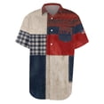 thumbnail image 6 of Youpwaven 250th Anniversary USA Shirt for Men, America 250 Merchandise Patriotic Button Down, 1776-2026 USA Flag Patchwork Casual Short Sleeve Top, 6 of 6
