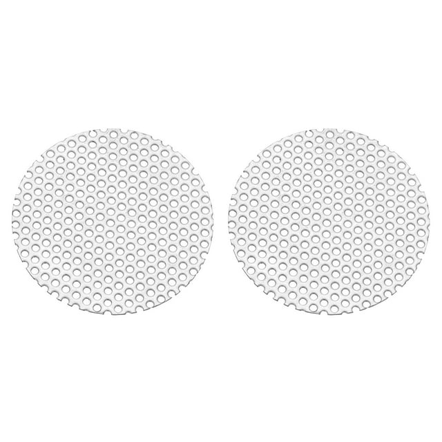 Uxcell Hoja Perforada de Acero Inoxidable 304 de 2" de Diámetro, 2 Pcs 0.06" Agujero 19GA Malla Metálica Expandida Placa Pantalla Mallas Decorativas para Rejilla de Ventilación de Humo, Tono Plateado