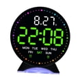 thumbnail image 3 of Reloj despertador digital con función de temporización, para mesita de noche, para decoración del hogar, silencioso, con pantalla LED grande, ideal Negro Verde, 3 of 8