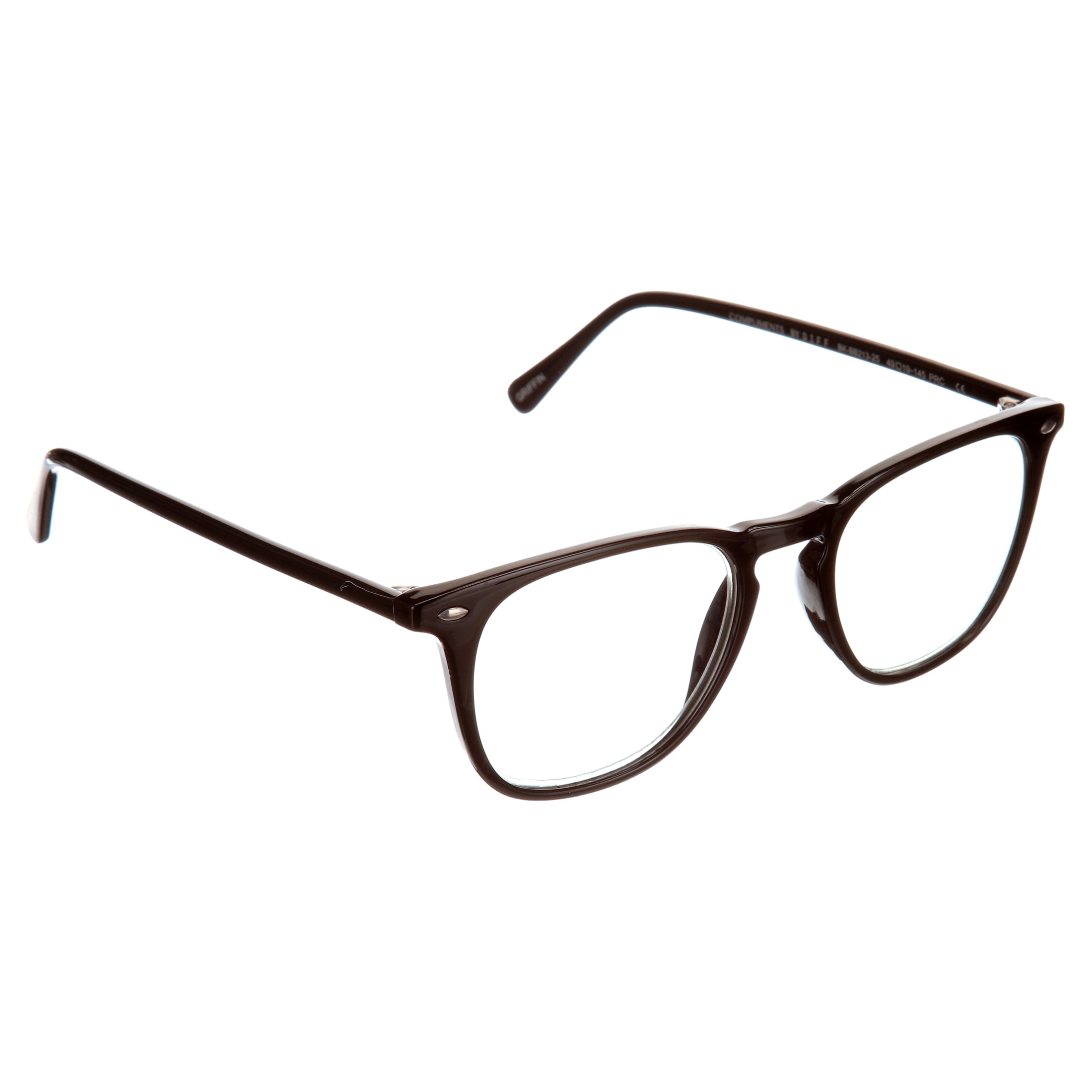 Compliments by DIFF Eyewear Griffin Blue Light Reading Glasses for Men Black +2.5