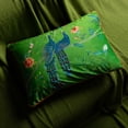 thumbnail image 5 of JWH Boho Green Velvet Peacock and Floral Throw Pillow Covers Soft Decorative Peacock Cushion Covers 14x20inch for Cozy Sofa Bedroom, 5 of 13