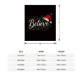 thumbnail image 3 of Festive ' Believe ' Flannel Blanket - Soft Cozy Durable Design with Elegant Cursive Santa Hat and Star Patterns for Sofa & Travel, 3 of 5