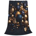 thumbnail image 2 of Balery Elegant Golden Blue Ornaments Manta de Felpa Suave y Acogedora – Cobija de Franela Aterciopelada para Cama, Lavable y Cálida para Sofá, Mascotas, Transpirable-80"x60", 2 of 7