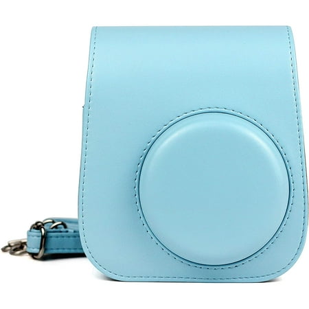 Epicgadget Case Cover for Fujifilm Instax Mini 11 Instant Camera PU Bag Cover with Removable Strap Camera Case for Fujifilm Instax Mini 11 (Blue)