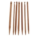 thumbnail image 1 of Knitting  Set, Round Shape Pinhead Ergonomic Handle Crochet Hooks 7 Pcs Bamboo Material  For Weaving, 1 of 8