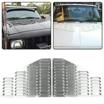 Kojem Louver Aluminum Hood Bolt On Vent Panels Kit Cooling For 1984-2001 Jeep XJ Cherokee Comanche