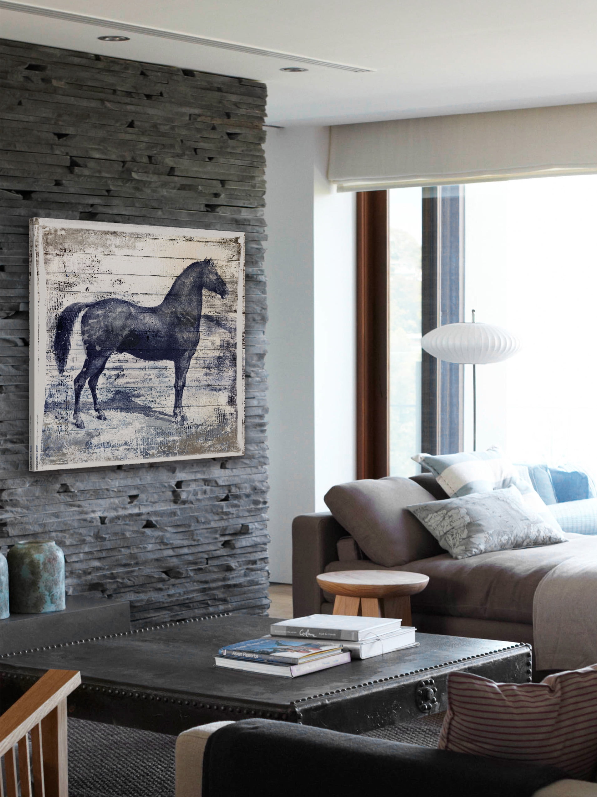 "Black Horse II" Painting Print on Wrapped Canvas
