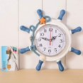 thumbnail image 3 of Reloj de pared con forma de rueda de barco, reloj decorativo de playa para pared, arte para decoración náutica de habitación de guardería, dormitorio TUNC Sencillez, 3 of 4