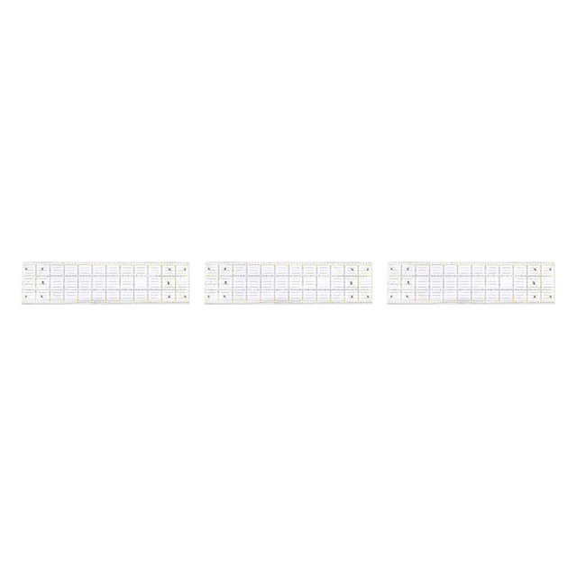 Monstrate Regla de costura acrílico DIY artesanía plantilla de confección pintura de costura herramienta de medición de tejer 5x50cm negro 5x50cm Negro 3piezas Monstrate CBP217679