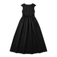 thumbnail image 4 of ITSAME Girls Formal A-Line Dress with Pockets Round Neck Bow Belt Wedding Party Pageant Gown Black Size 8, 4 of 7