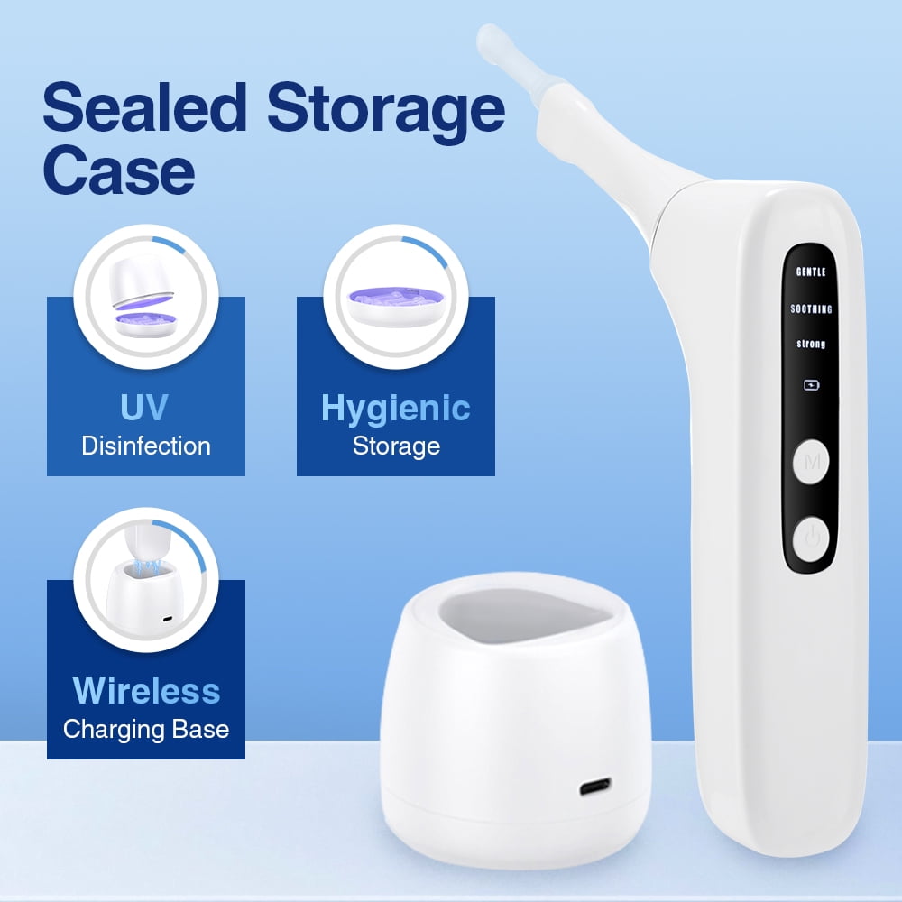 Upgraded Electronic Vacuum Tonsil Stone Remover with Built-in LED Light - Tonsil Stone Removal Kit with 3 Levels Suction,Tonsil Cleaner,Fight Bad Breath Oral Irrigator and 5X Magnifying Mirror,White