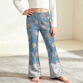 thumbnail image 5 of Kiijoy Girls Floral Flare Denim Pants Vintage Elastic Waist Soft Pants, Sizes 2-12, 5 of 8